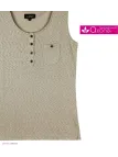 Axone GRAZIA3 Débardeur Grande Taille Coton Flammé Beige