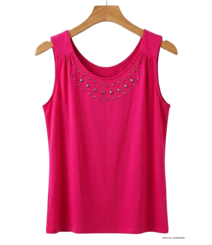 Axone TF344F Débardeur Grande Taille Stretch Rose Fuchsia