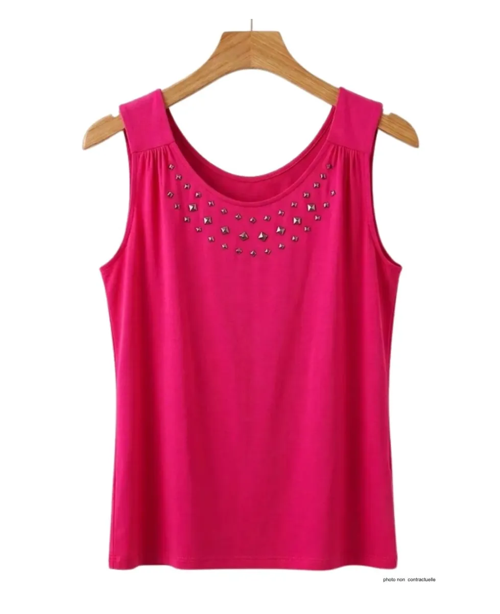 Axone TF344F Débardeur Grande Taille Stretch Rose Fuchsia