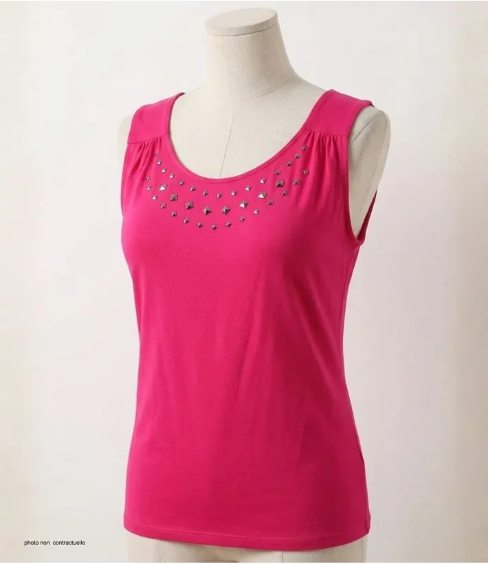 Axone TF344F Débardeur Grande Taille Stretch Rose Fuchsia
