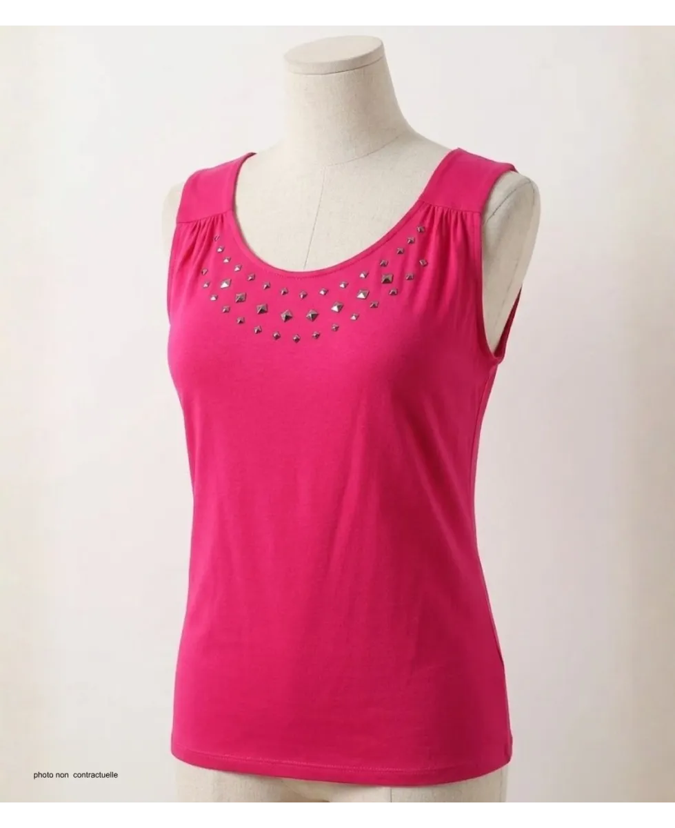 Axone TF344F Débardeur Grande Taille Stretch Rose Fuchsia