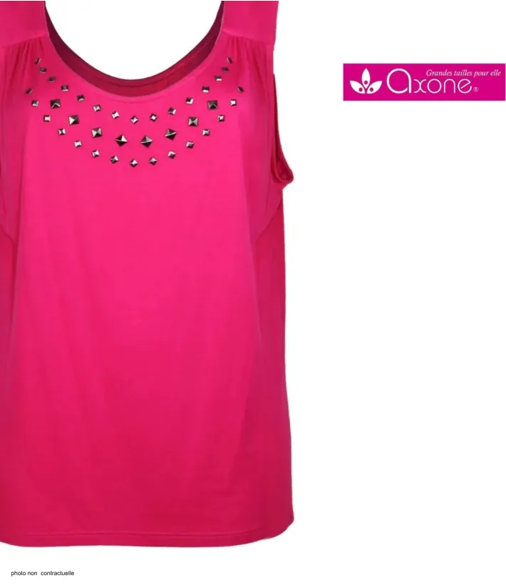 Axone TF344F Débardeur Grande Taille Stretch Rose Fuchsia