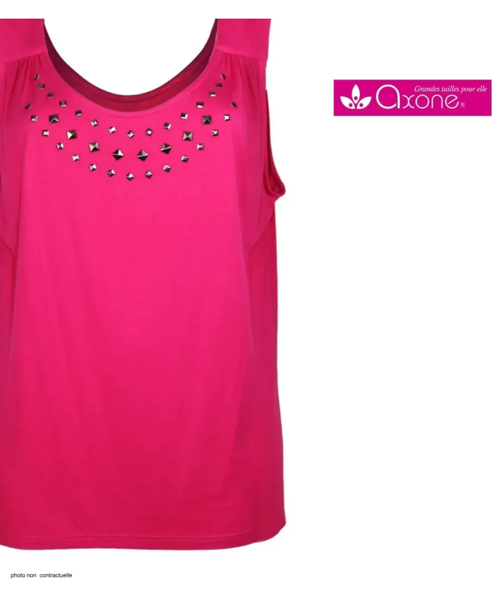 Axone TF344F Débardeur Grande Taille Stretch Rose Fuchsia