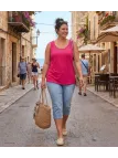 Axone TF344F Débardeur Grande Taille Stretch Rose Fuchsia