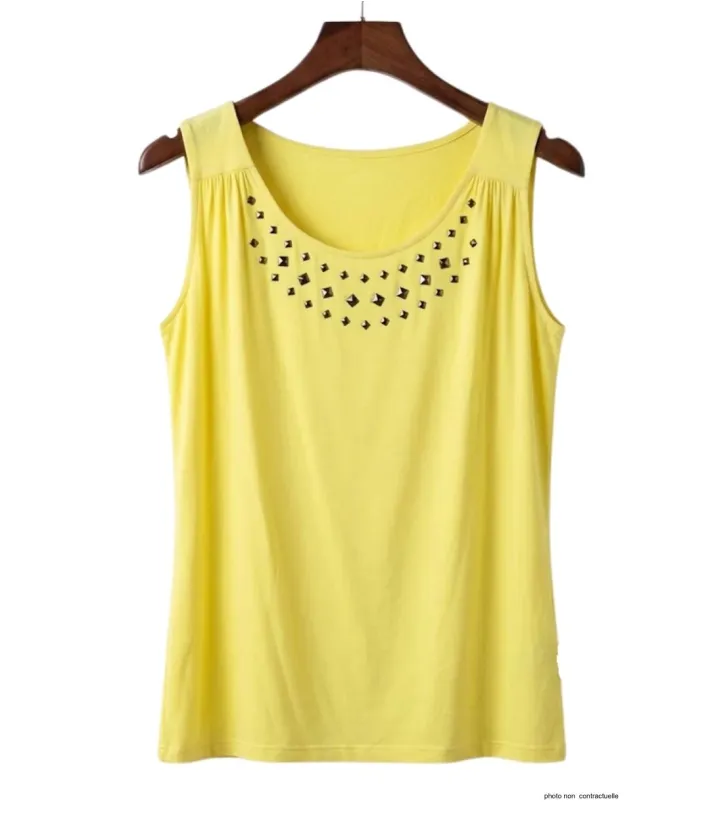 Axone TF344J Débardeur Grande Taille Stretch Jaune