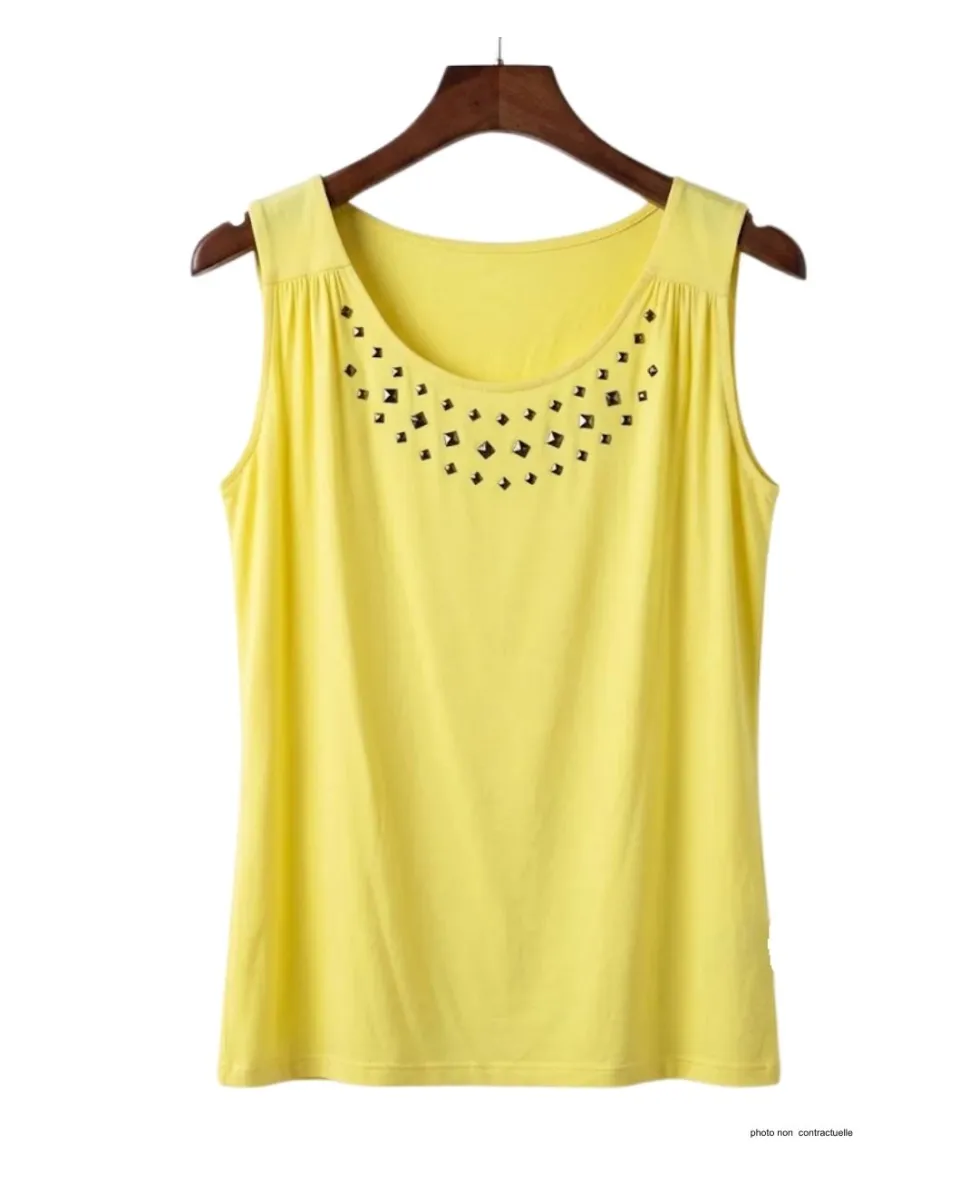 Axone TF344J Débardeur Grande Taille Stretch Jaune