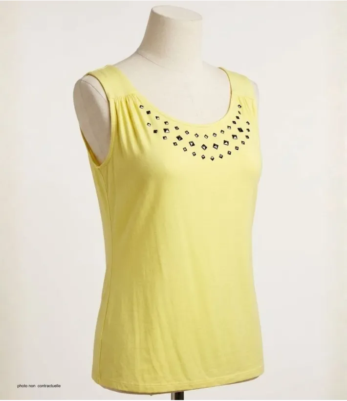 Axone TF344J Débardeur Grande Taille Stretch Jaune