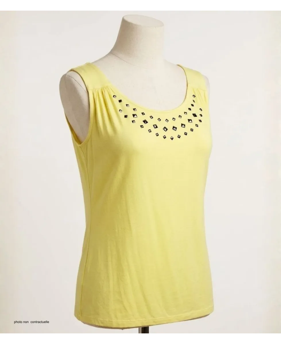 Axone TF344J Débardeur Grande Taille Stretch Jaune