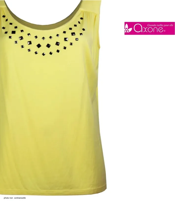 Axone TF344J Débardeur Grande Taille Stretch Jaune
