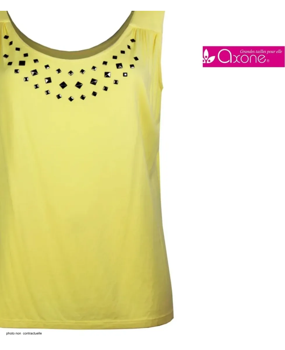 Axone TF344J Débardeur Grande Taille Stretch Jaune