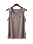 Axone TF344T Débardeur Grande Taille Stretch Taupe Clous