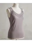 Axone TF344T Débardeur Grande Taille Stretch Taupe Clous