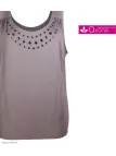 Axone TF344T Débardeur Grande Taille Stretch Taupe Clous
