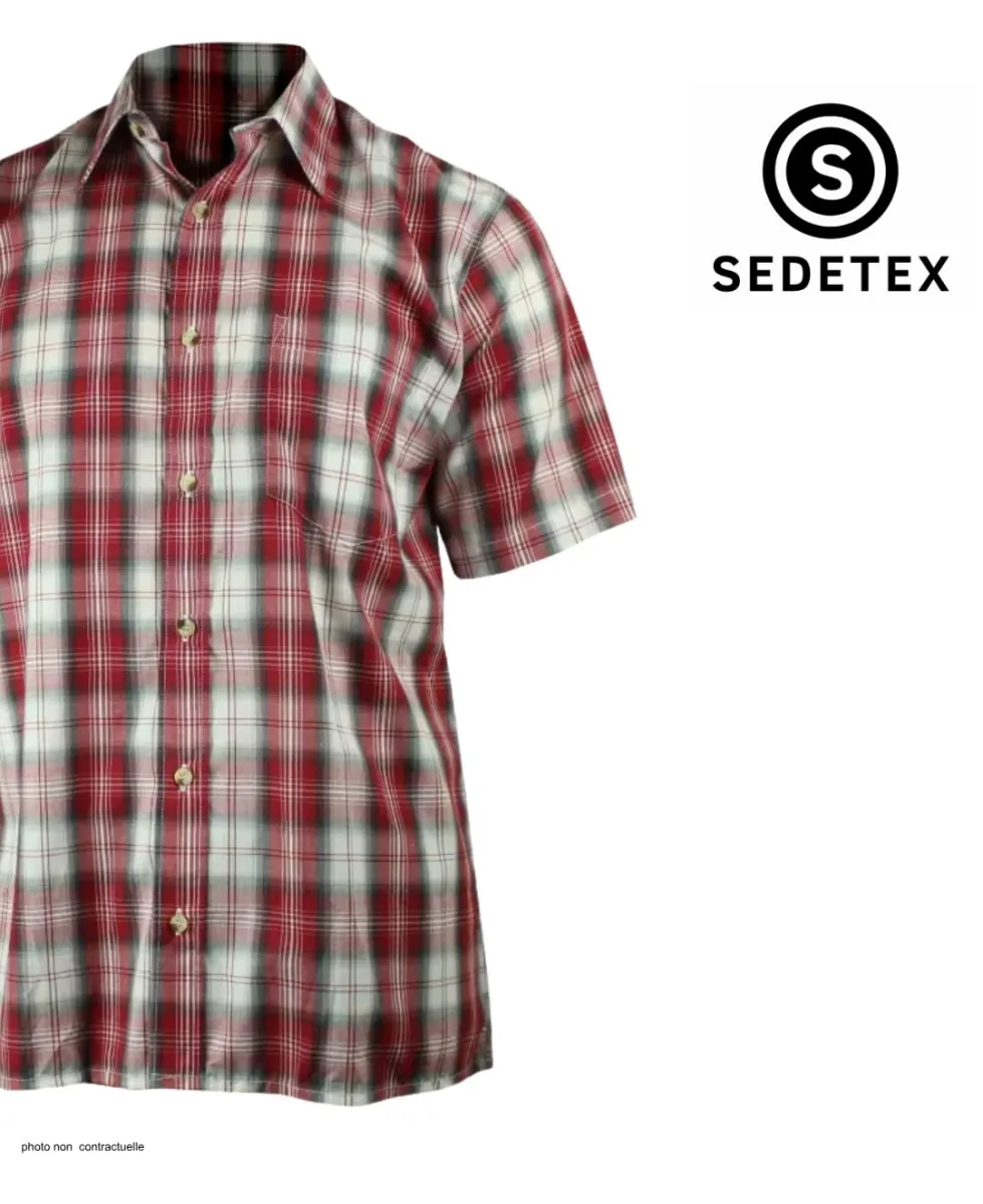 SEDETEX 320030U003 Chemise Manches Courtes Travail Bordeaux