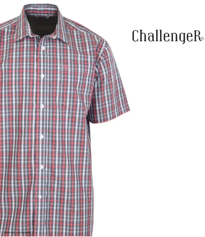 CHALLENGER B3103A Chemise Manches Courtes Carreaux Confort