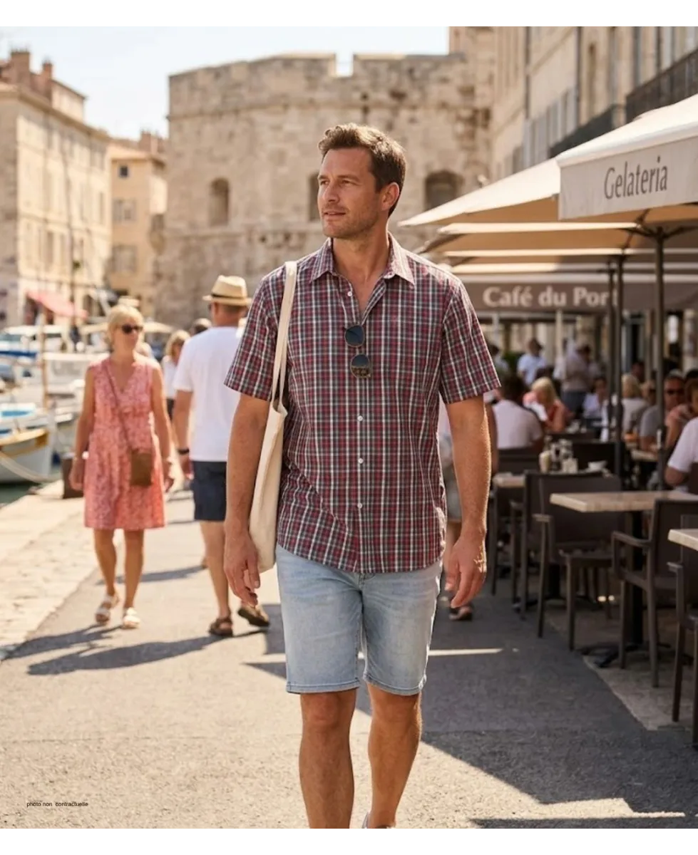 CHALLENGER B3103A Chemise Manches Courtes Carreaux Confort