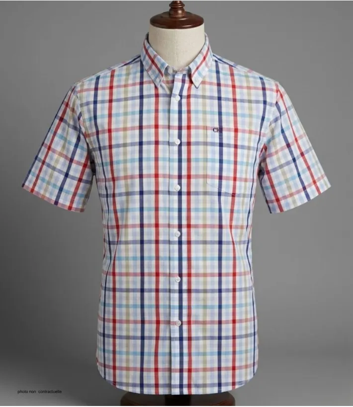 CHALLENGER B3105A Chemise Manches Courtes Carreaux Confort