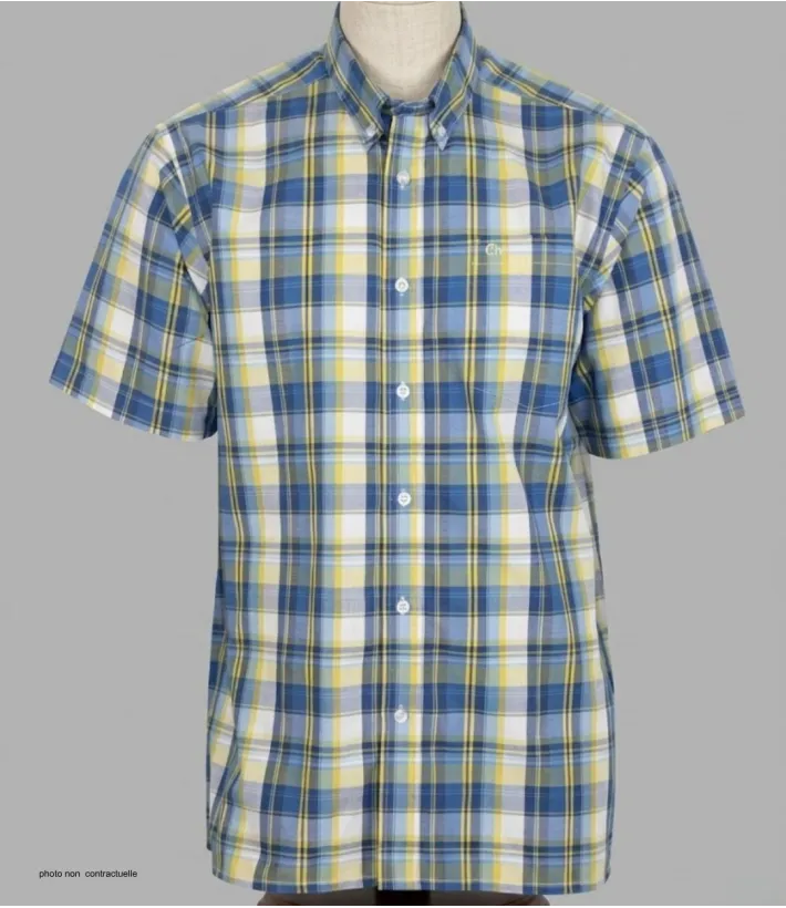 CHALLENGER B3107A Chemise Manches Courtes Carreaux Confort
