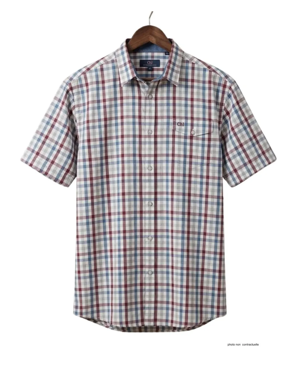 CHALLENGER B3124A Chemise Manches Courtes Carreaux Confort