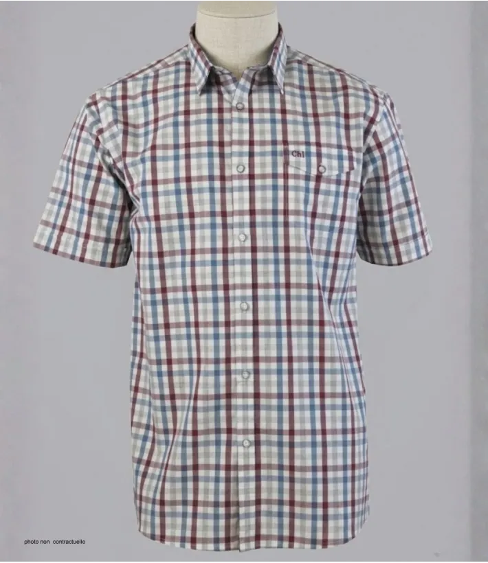 CHALLENGER B3124A Chemise Manches Courtes Carreaux Confort