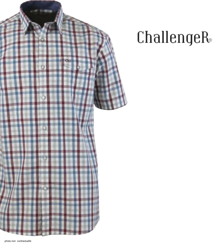 CHALLENGER B3124A Chemise Manches Courtes Carreaux Confort