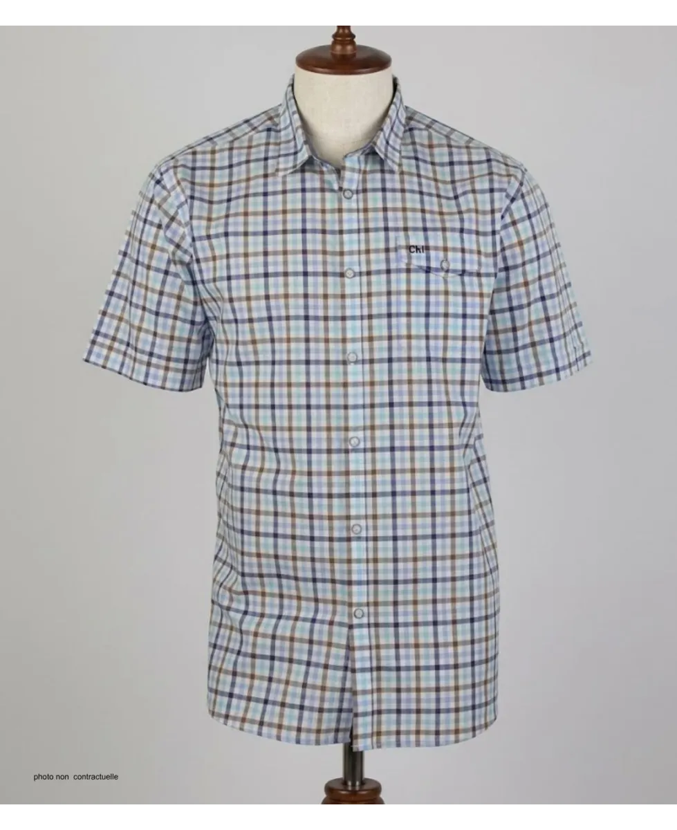 CHALLENGER B3124B Chemise Manches Courtes Carreaux Confort