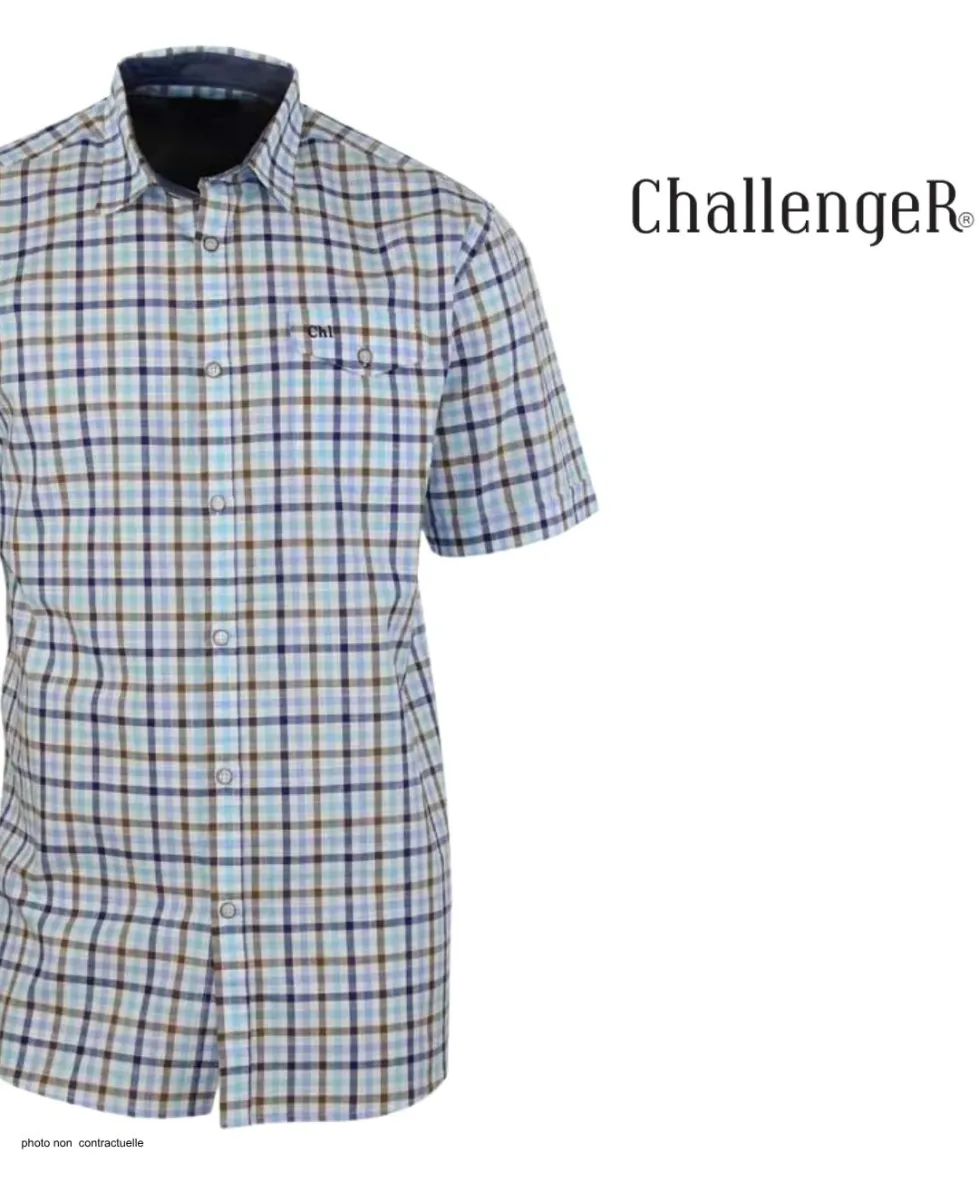 CHALLENGER B3124B Chemise Manches Courtes Carreaux Confort