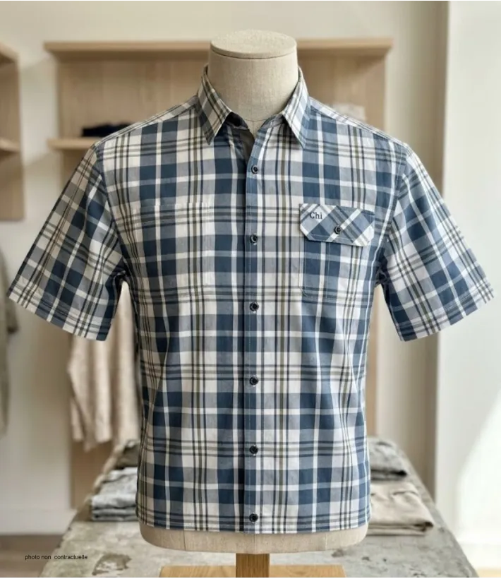 Chemise manches courtes CHALLENGER B3125A : confort 100% coton