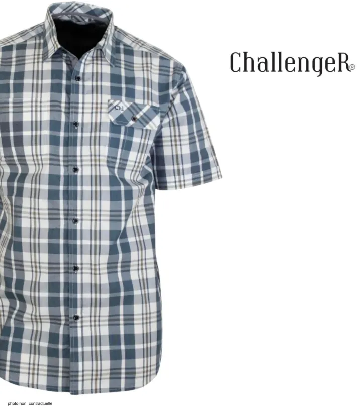Chemise manches courtes CHALLENGER B3125A : confort 100% coton
