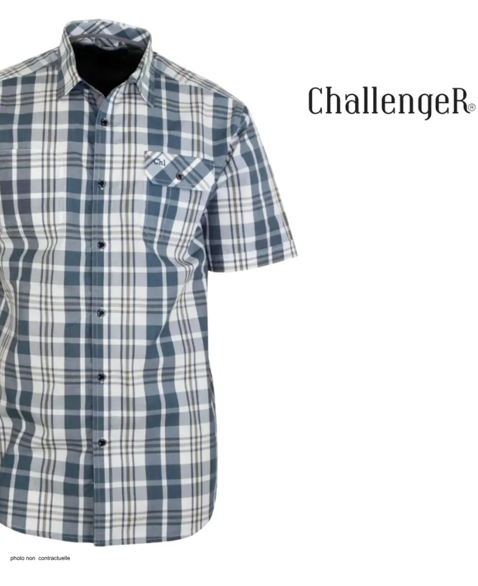 Chemise manches courtes CHALLENGER B3125A : confort 100% coton