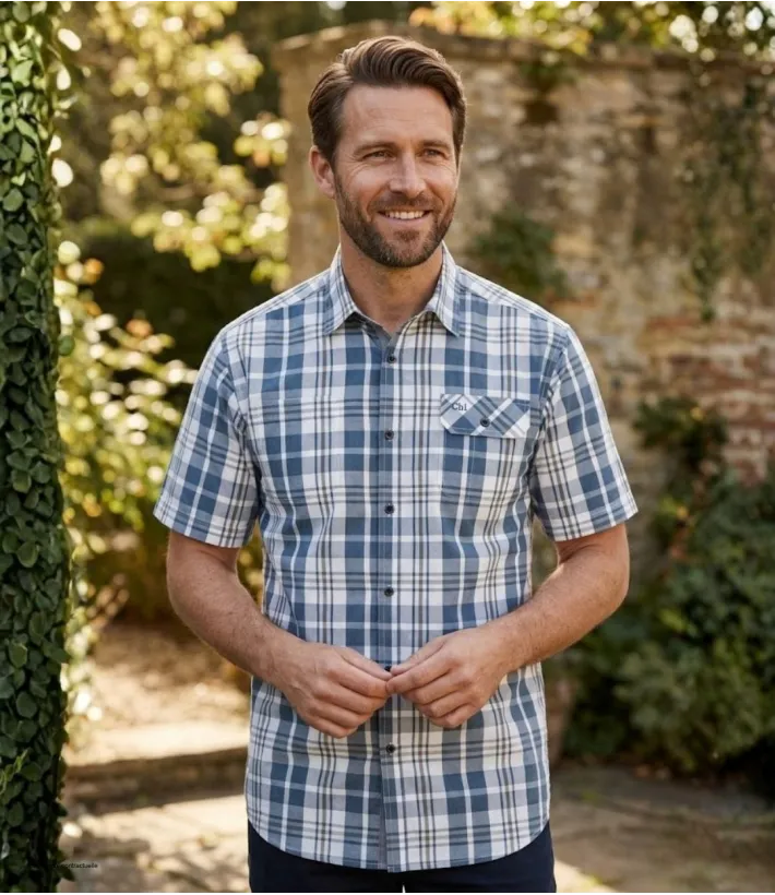 Chemise manches courtes CHALLENGER B3125A : confort 100% coton