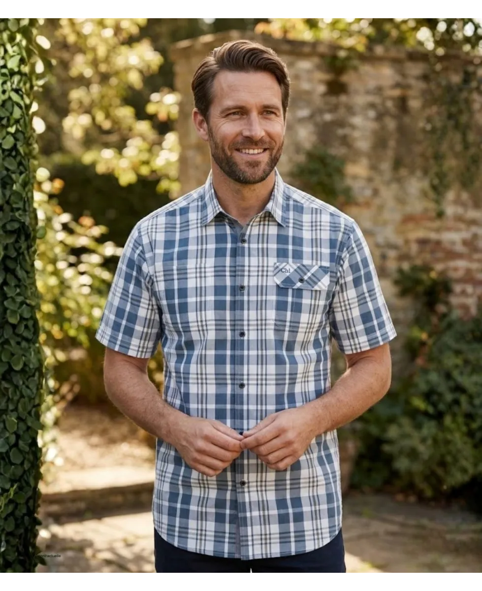 Chemise manches courtes CHALLENGER B3125A : confort 100% coton