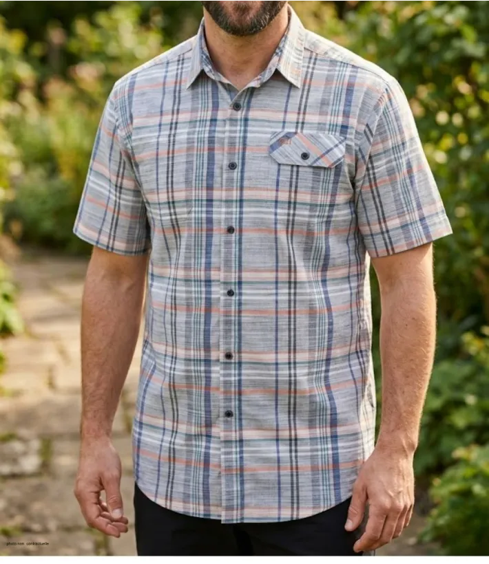Chemise manches courtes CHALLENGER B3125B : confort 100% coton