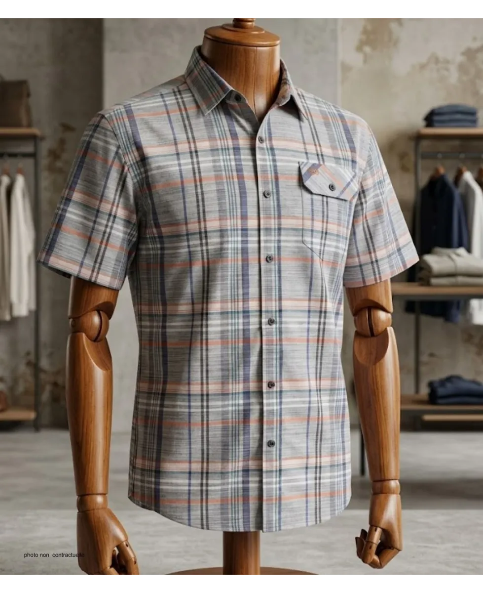 Chemise manches courtes CHALLENGER B3125B : confort 100% coton