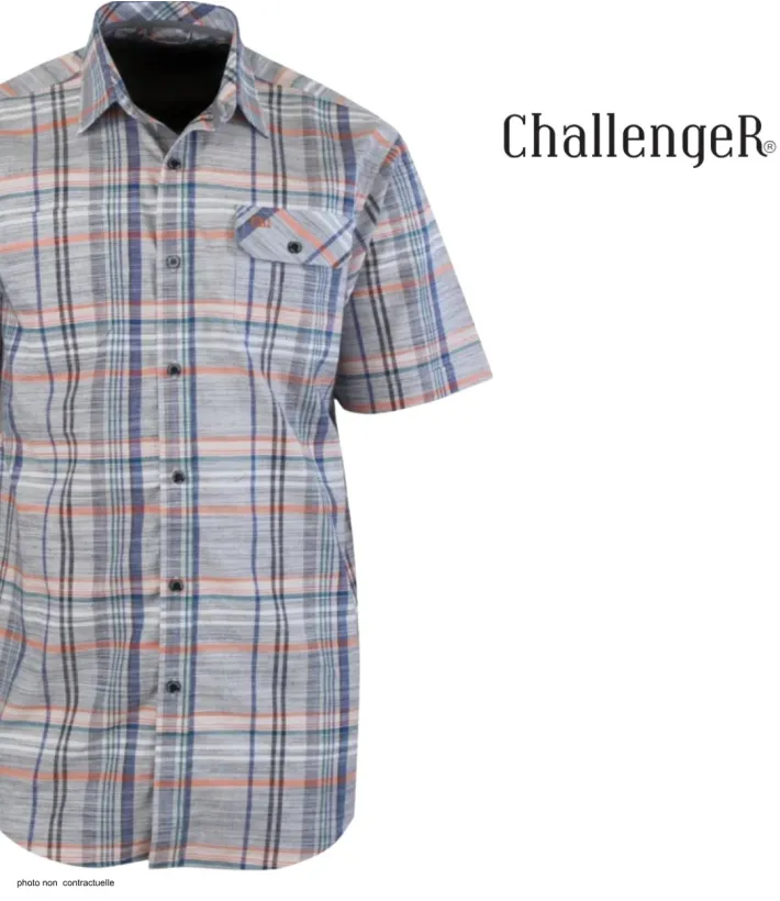 Chemise manches courtes CHALLENGER B3125B : confort 100% coton