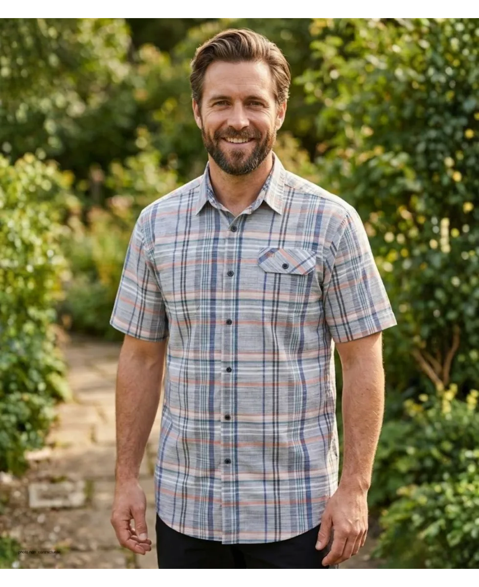 Chemise manches courtes CHALLENGER B3125B : confort 100% coton