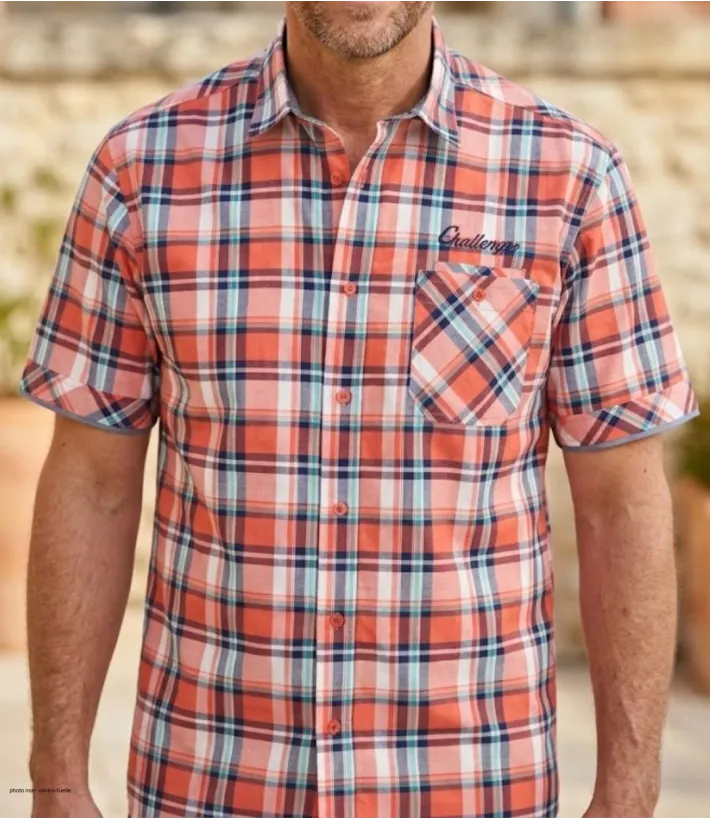 Chemise manches courtes CHALLENGER B3126A : confort coton