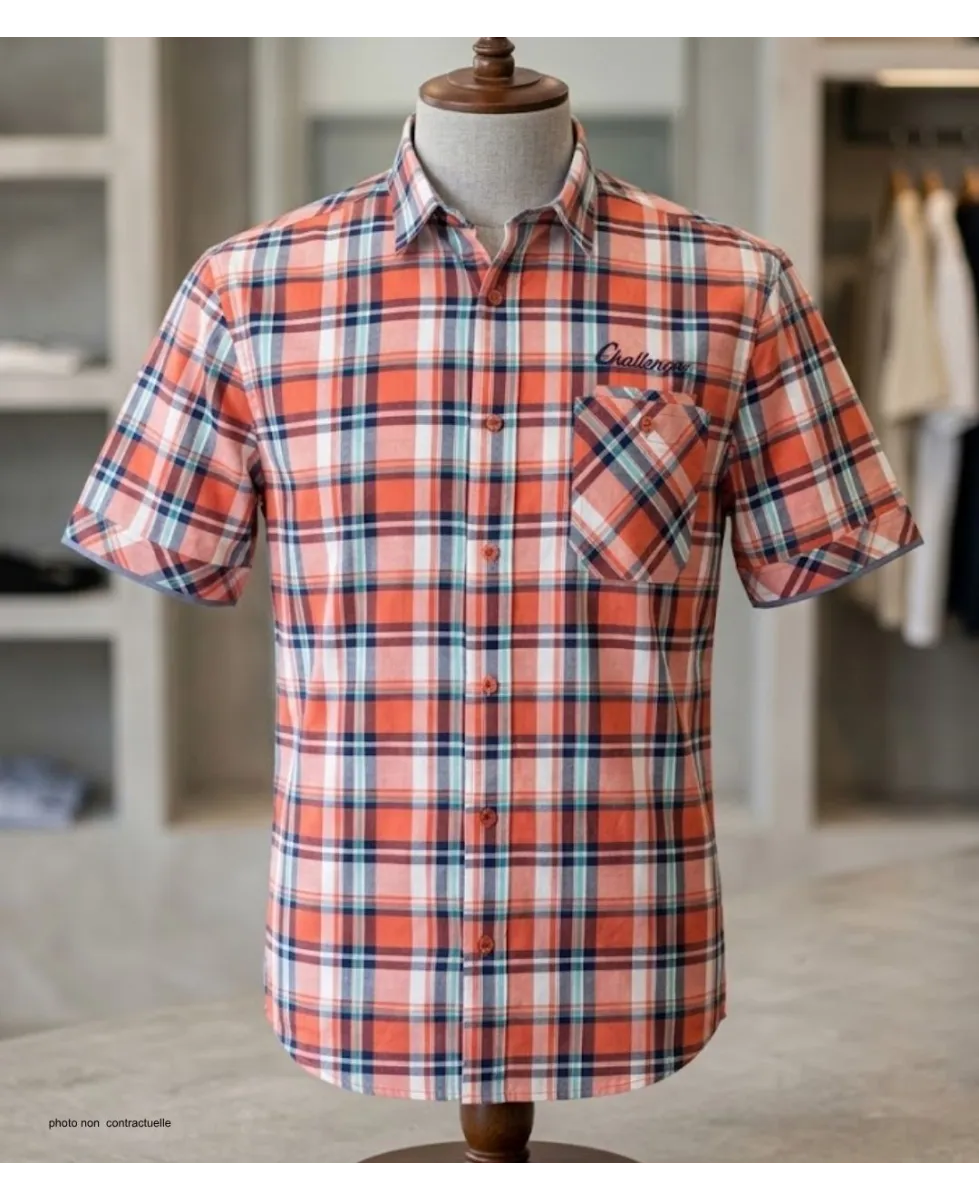 Chemise manches courtes CHALLENGER B3126A : confort coton