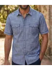 Chemise manches courtes CHALLENGER B3132A : style coton texturé