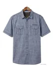 Chemise manches courtes CHALLENGER B3132A : style coton texturé