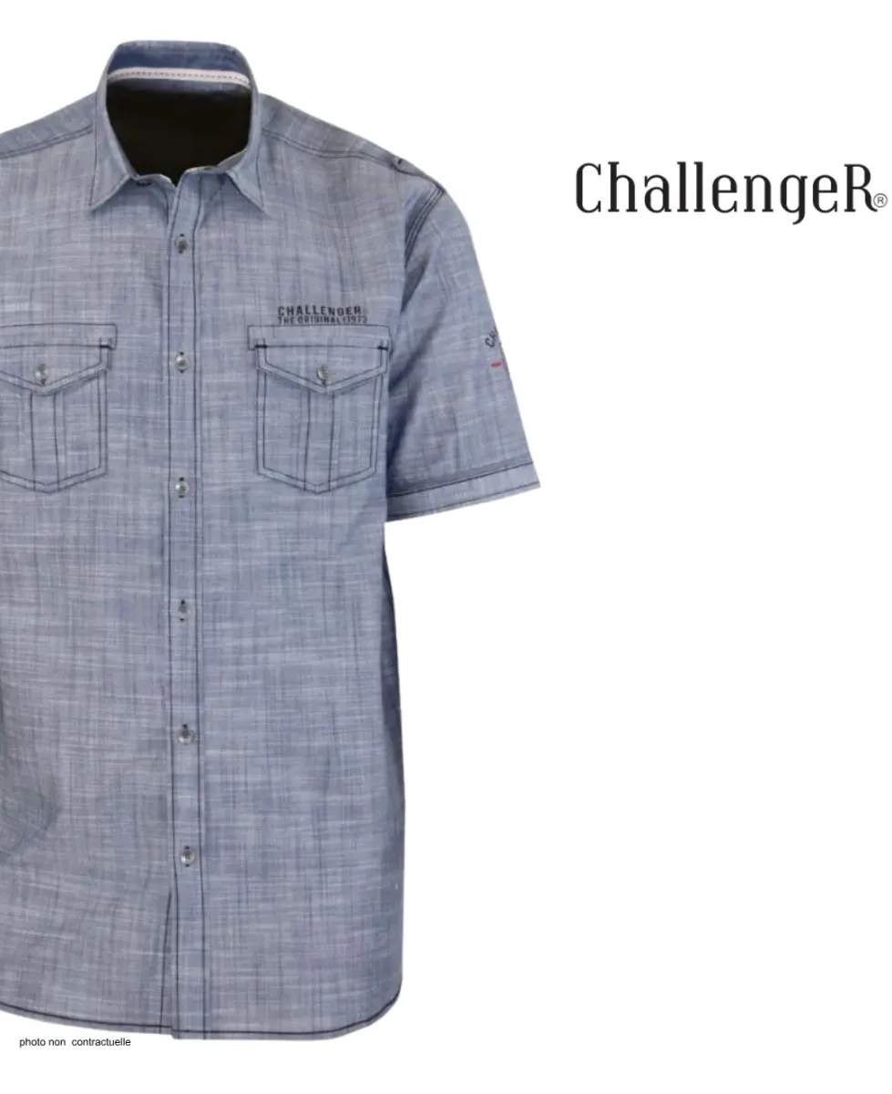 Chemise manches courtes CHALLENGER B3132A : style coton texturé