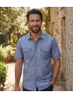 Chemise manches courtes CHALLENGER B3132A : style coton texturé
