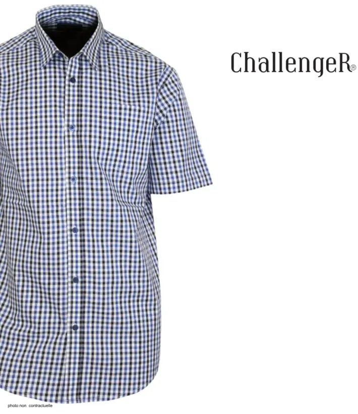 Chemise manches courtes CHALLENGER B3140A : confort repassage facile
