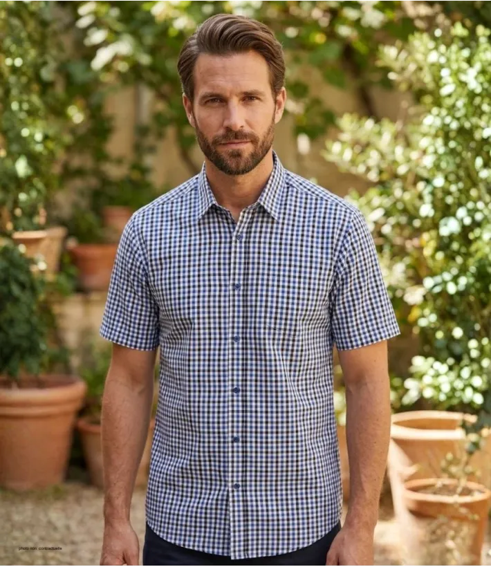 Chemise manches courtes CHALLENGER B3140A : confort repassage facile