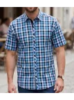 CHALLENGER B3141A - Chemise manches courtes confort turquoise