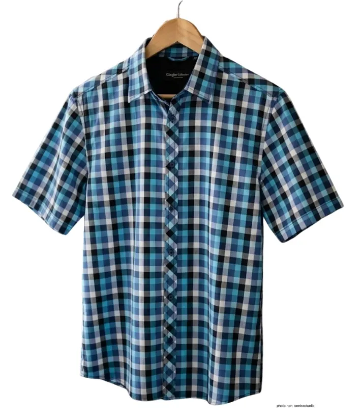 CHALLENGER B3141A - Chemise manches courtes confort turquoise