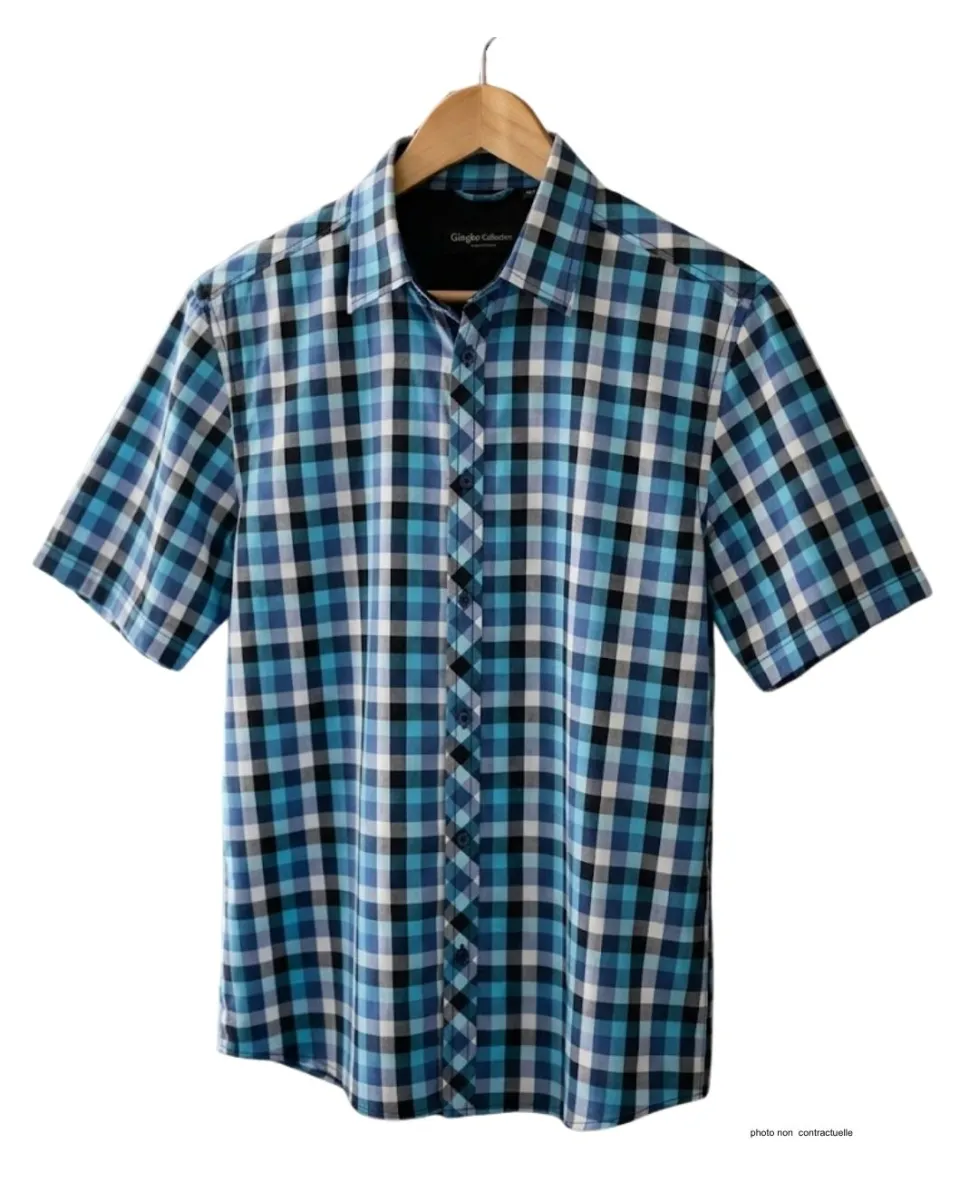 CHALLENGER B3141A - Chemise manches courtes confort turquoise