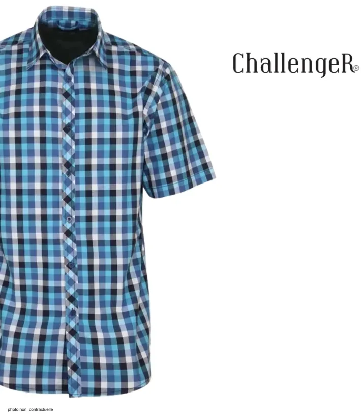 CHALLENGER B3141A - Chemise manches courtes confort turquoise
