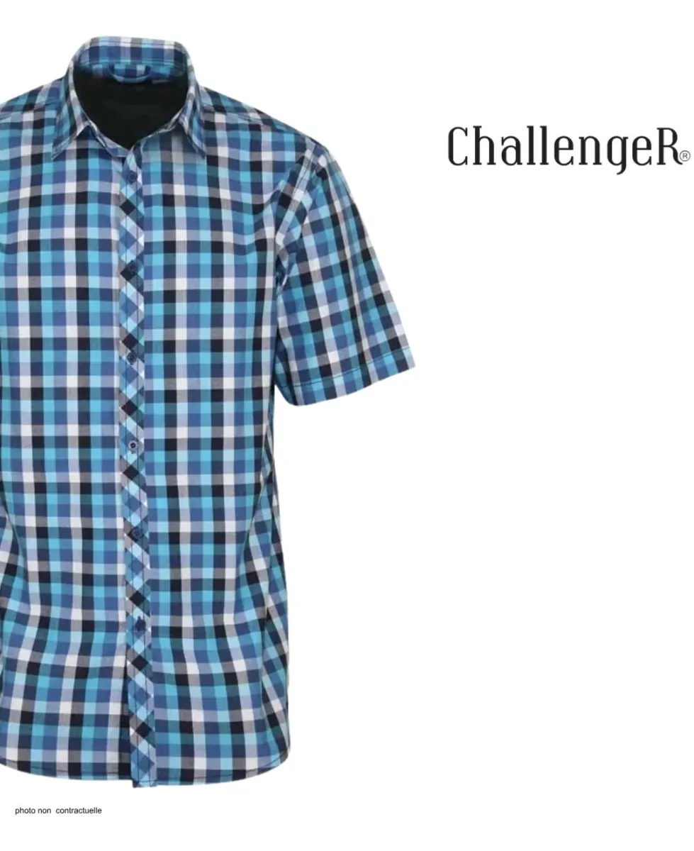 CHALLENGER B3141A - Chemise manches courtes confort turquoise
