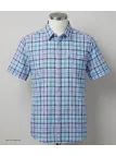 CHALLENGER CH4006 Chemise Manches Courtes 100% Coton Bleu